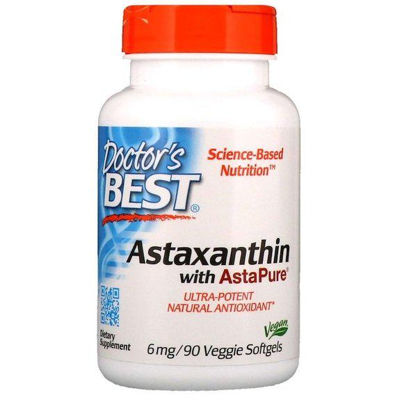 Астаксантін Doctor's Best Astaxanthin with AstaPure 6 мг 90 Veg Softgels (DRB-00367)