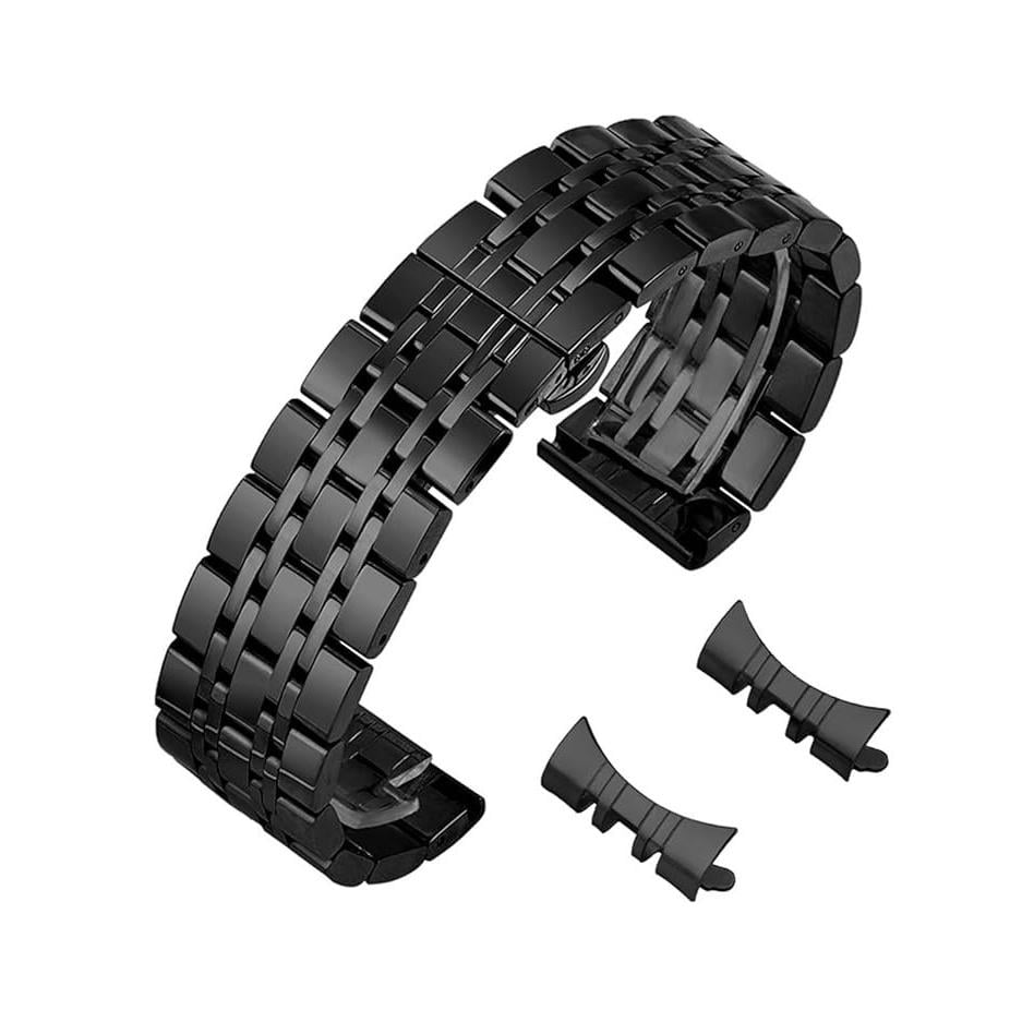 Браслет для наручного годинника сталевий 22 мм 316L Чорний ( IBW927B )