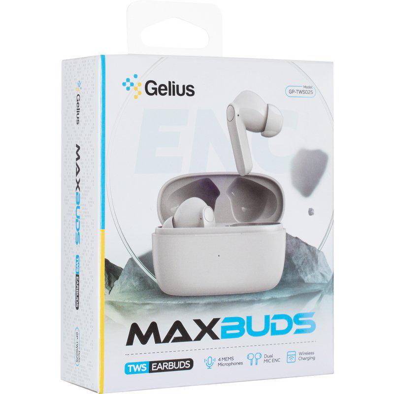 Навушники бездротові Gelius MaxBuds GP-TWS025 TWS White (89113) - фото 12 Навушники бездротові Gelius MaxBuds GP-TWS025 TWS White (89113) - фото 12