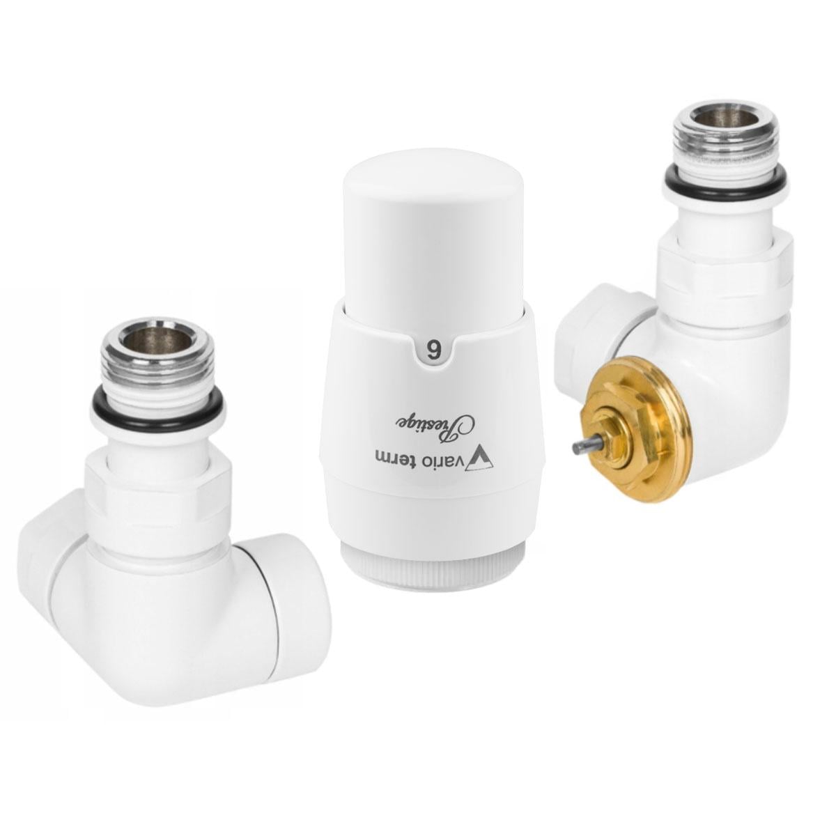 Комплект вентилей термостатический Vario Term VISION 3-х осевой правый Белый (EVIGS0206CFK/P)