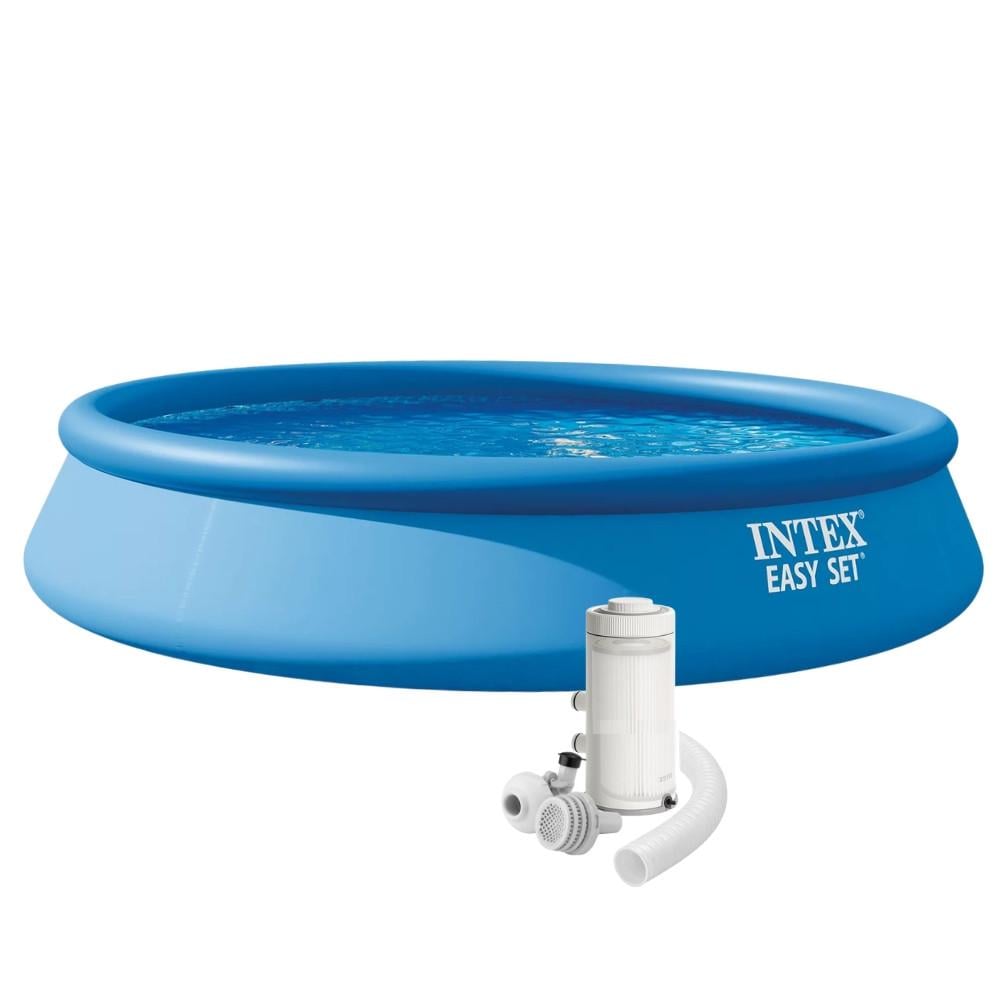 Бассейн надувной круглый Intex 28158 457х84 см с картриджным фильтр-насосом Синий (147-9-28158)