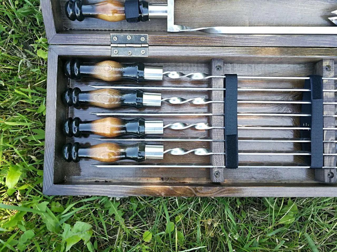 Набор шампуров Милитари -1 в кейсе (10648458) - фото 2 Набор шампуров Милитари -1 в кейсе (10648458) - фото 2