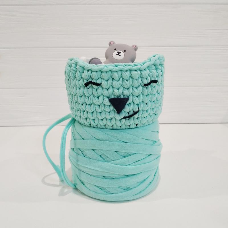 Вязаная корзина для мелочей ручной работы 10х8 см (23590-Нов)