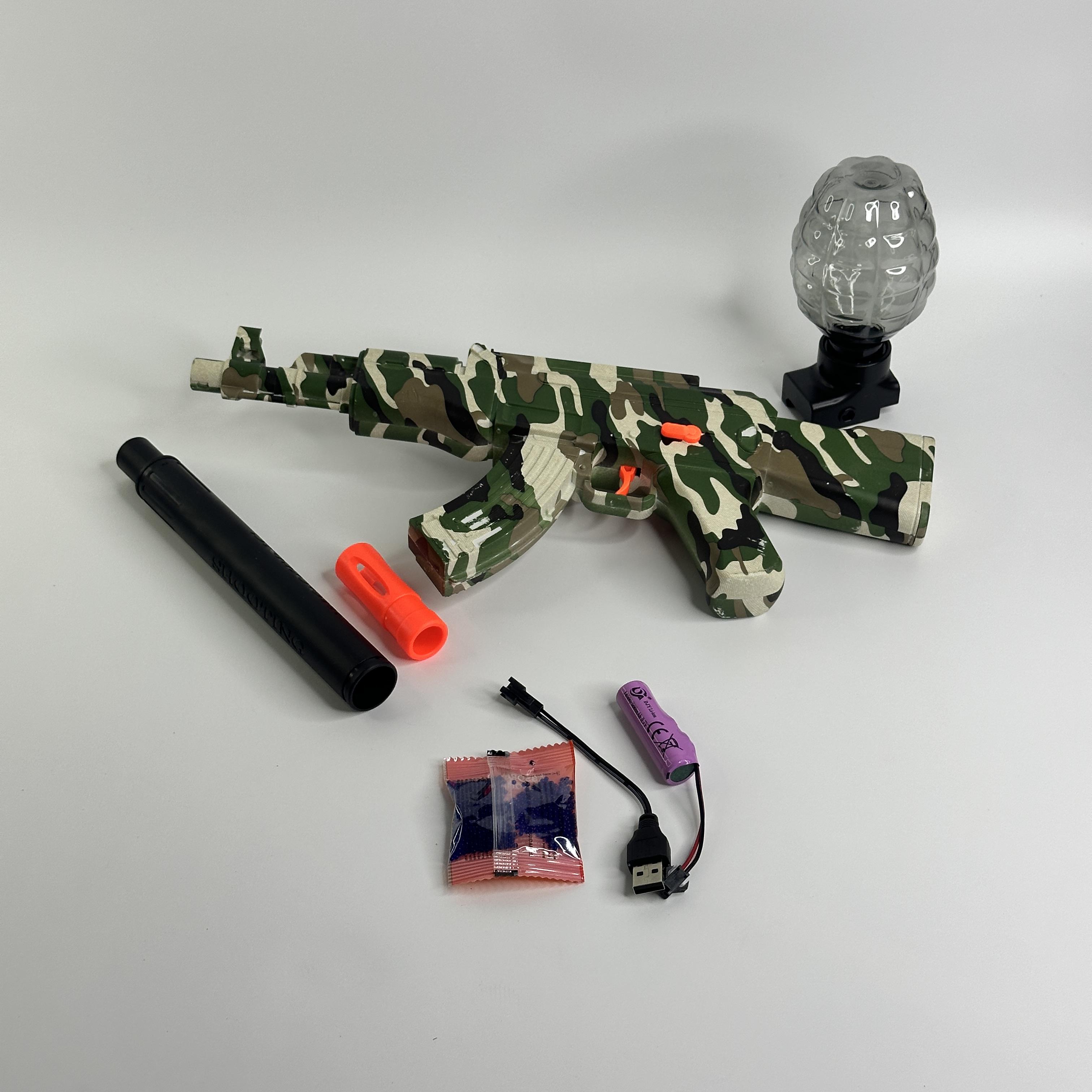 Автомат детский игрушечный Gun Toys стреляет орбизами аккумуляторный на гелевых шариках (WH10-3-Khaki) Автомат детский игрушечный Gun Toys стреляет орбизами аккумуляторный на гелевых шариках (WH10-3-Khaki)