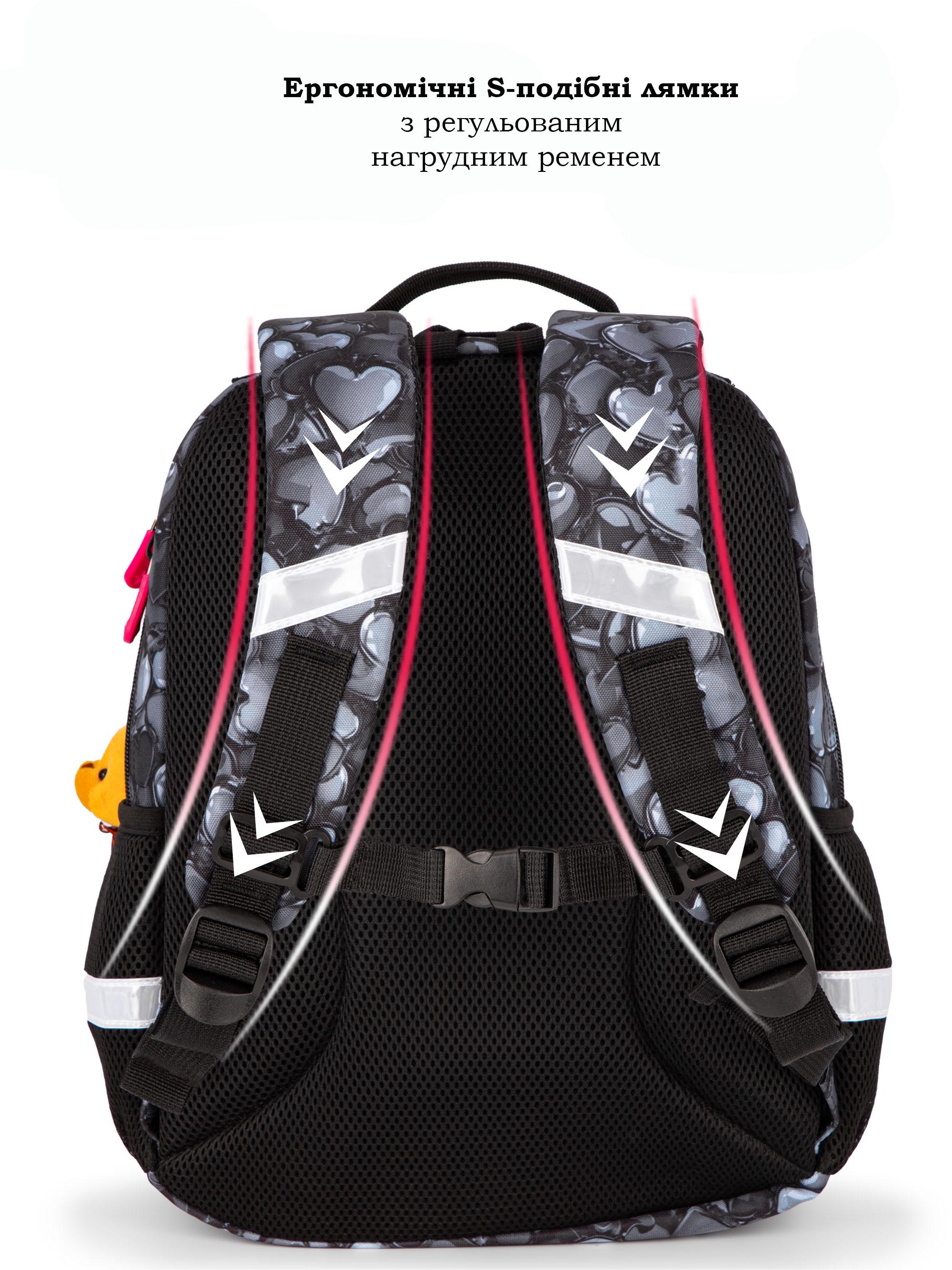 Шкільний рюкзак для дівчинки School Standard Котик ортопедичний для 1-4 класу 38х28х16 см (160-9) - фото 5