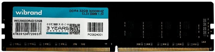 Оперативна пам'ять DDR4 Wibrand 32 GB 3200 MHz CL22 DIММ (KST-WI3200DDR4D\/32GB)