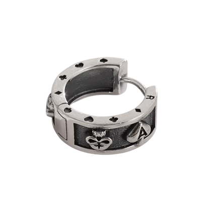 Сережки-кільця чоловічі з покерними картам/гральним кубиком 1 шт. (2896743600)