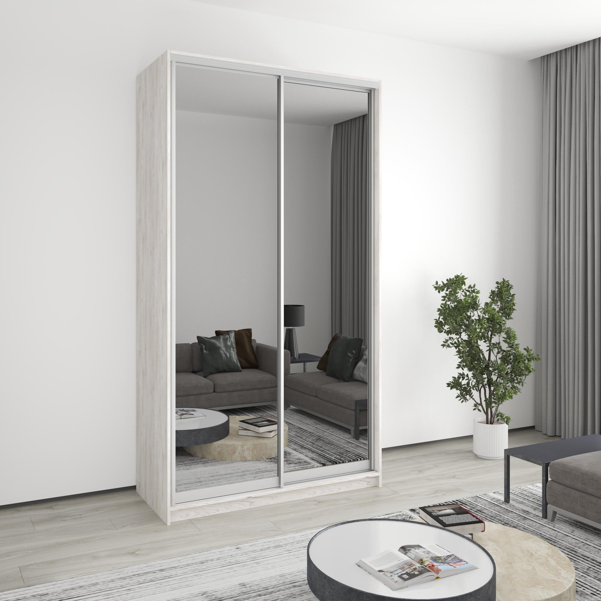 Шкаф-купе двухдверный MebelStar стандарт AL 2 зеркала 130x60x240 см Аляска серый (MBS-3900) Шкаф-купе двухдверный MebelStar стандарт AL 2 зеркала 130x60x240 см Аляска серый (MBS-3900)