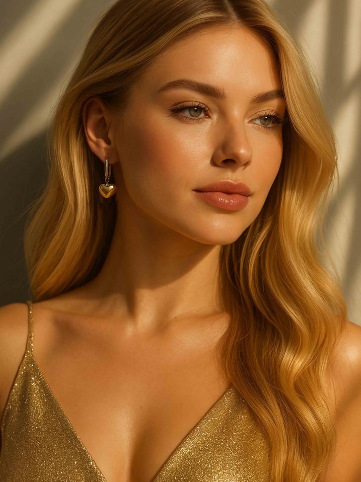 Серьги с сердцем биколор Золотой/Серебряный (5388) Серьги с сердцем биколор Золотой/Серебряный (5388)