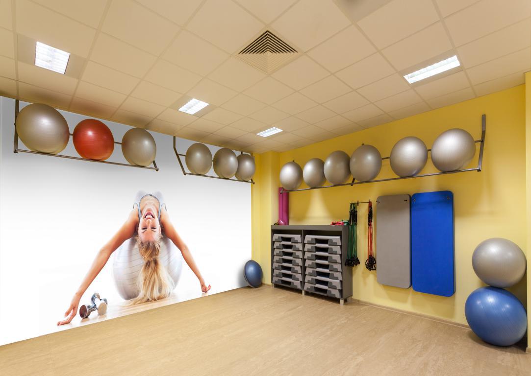 Фотообои флизелиновые для спальни/зала/кухни моющиеся Гантели и девушка Фотообои флизелиновые для спальни/зала/кухни моющиеся Гантели и девушка