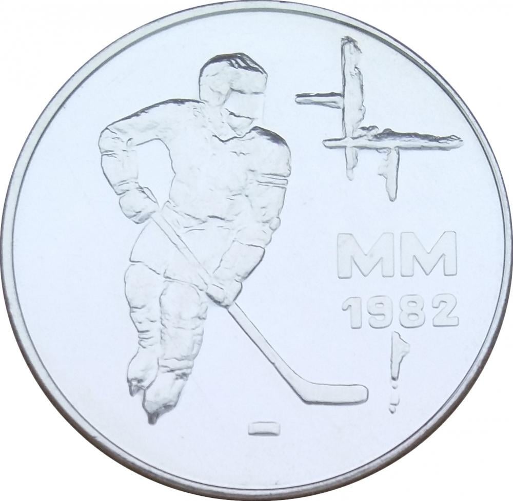 Коллекционная монета Финляндия 50 марок 1982 «Хоккей» Серебро AU-UNC KM 60 (М09561)