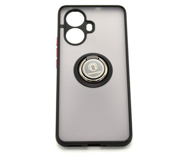 Чехол-накладка TPU Color Matte Ring для Realme 10 Pro Plus Чёрно-Красный