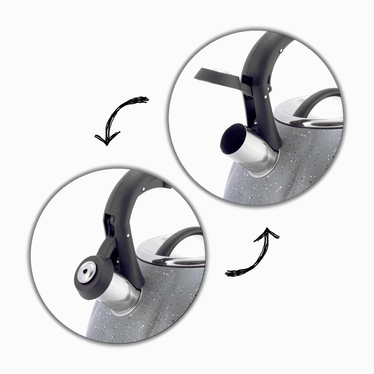 Чайник Kamille из нержавеющей стали со свистком индукционный 3 л Серый - фото 6 Чайник Kamille из нержавеющей стали со свистком индукционный 3 л Серый - фото 6