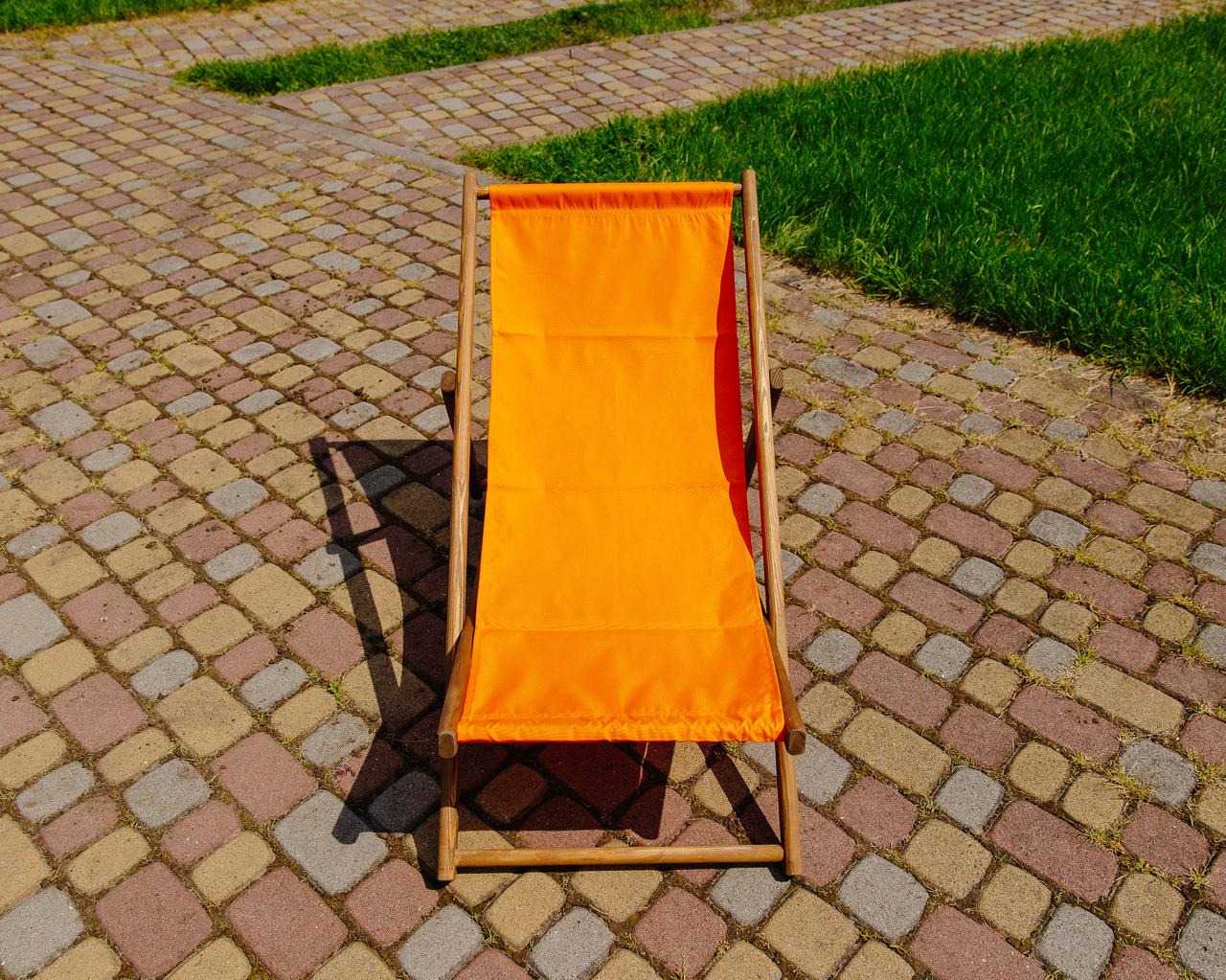 Шезлонг для дачи тканевый XRmaster Коричневый/Оранжевый (КШ-013/2) - фото 3