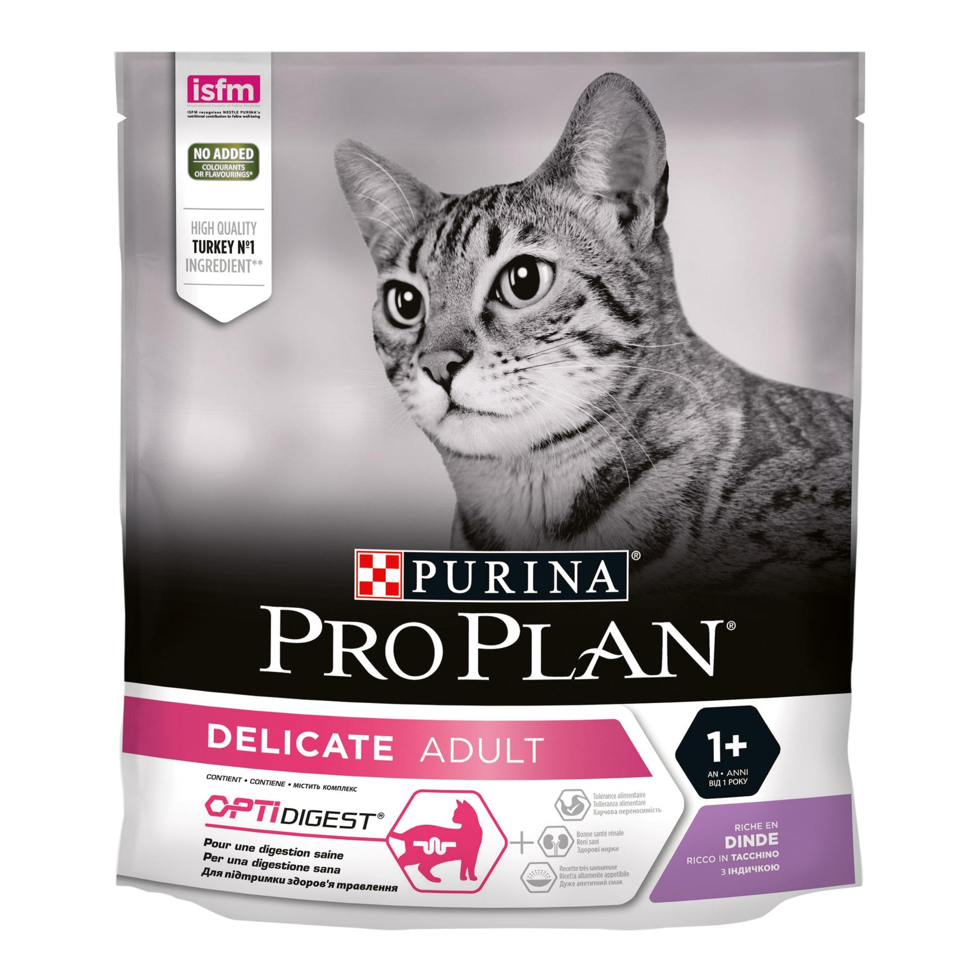 Корм сухий для дорослих кішок Purina Pro Plan Delicate 1+ з індичкою 400 г (7613033568671)