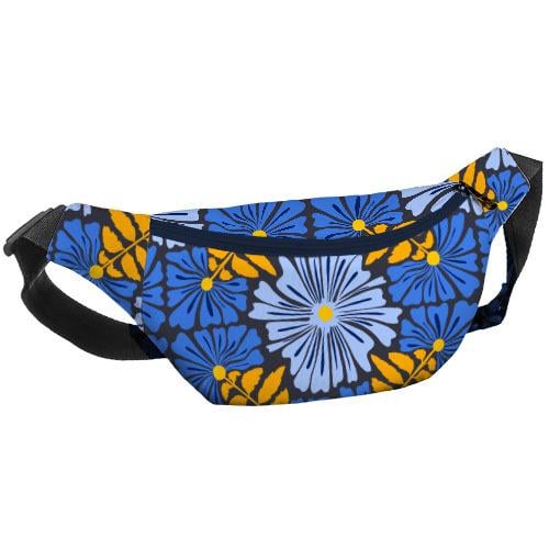 Сумка-бананка через плече та на пояс Presentville Bumbag Жовті та сині квіти 27х16 см (BB_22S020_TSI)