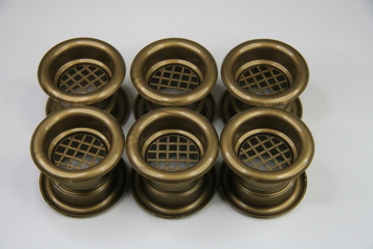 Вентиляционная решетка AirRoxy дверная пластиковая втулка 6 шт. Gold (02-118) Вентиляционная решетка AirRoxy дверная пластиковая втулка 6 шт. Gold (02-118)