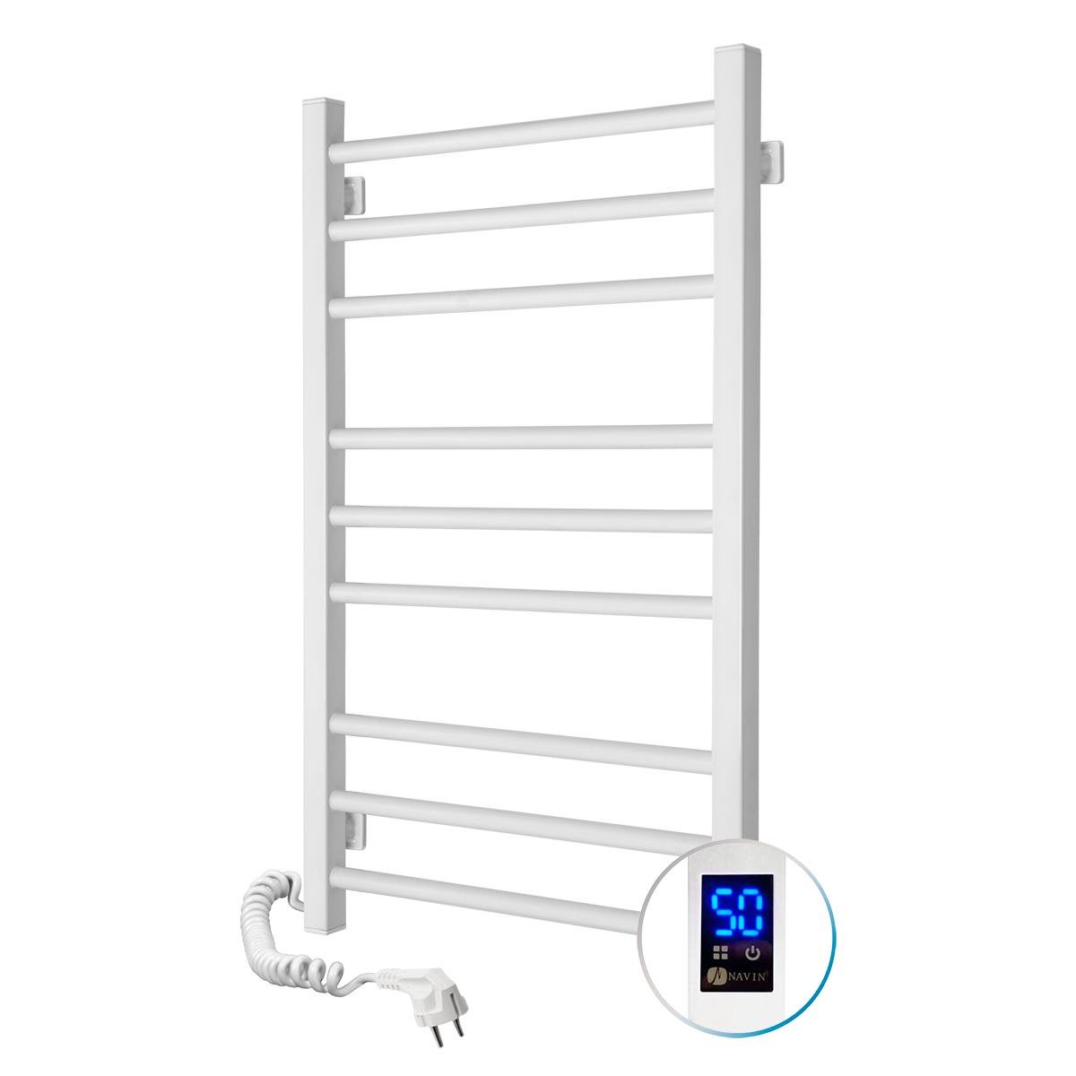 Полотенцесушитель Классик Квадро Sensor левый с таймером 500х800 мм Белый (H12-116153-5080)