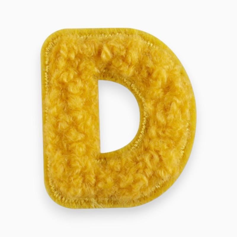 Термоаппликация буква "D" плюшевая 2,5х2,1 см 1 шт. Желтый (АК2521б04)