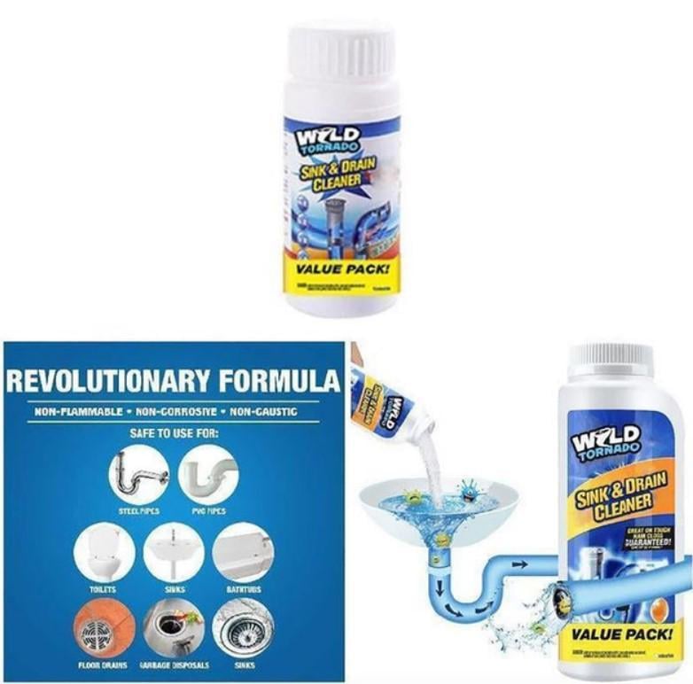 Набір з 3 засобів для чищення труб та усунення засорів Wild Tornado (2104618738) - фото 9