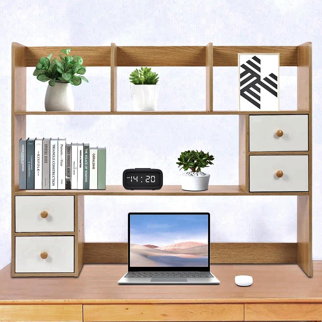 Полка-надстройка настольная из дерева Семелис сиена-зефир (АКД-00280520)