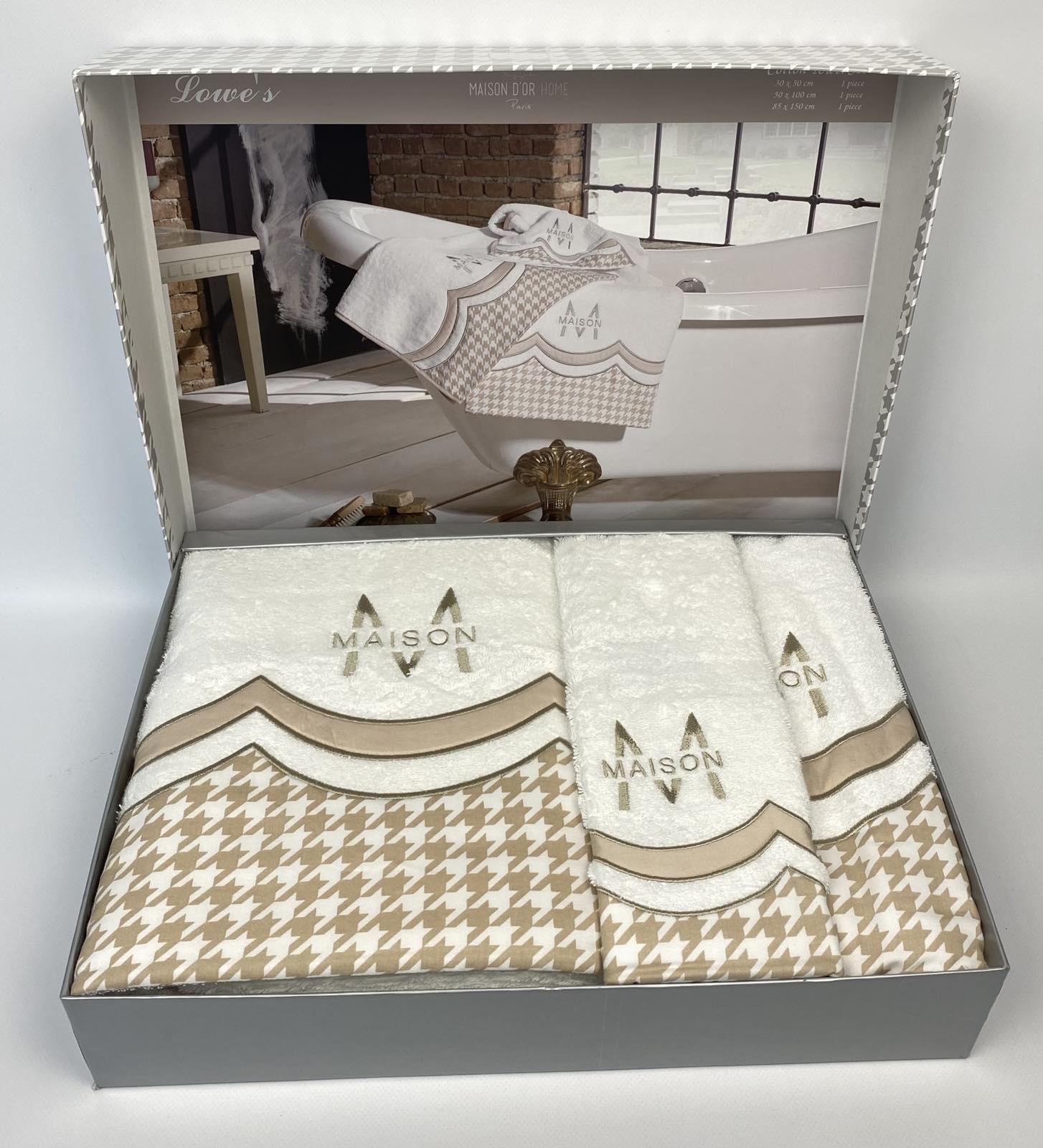 Набор полотенец Maison D'or Lowe's 3 шт. White/Beige (CN20006) Набор полотенец Maison D'or Lowe's 3 шт. White/Beige (CN20006)