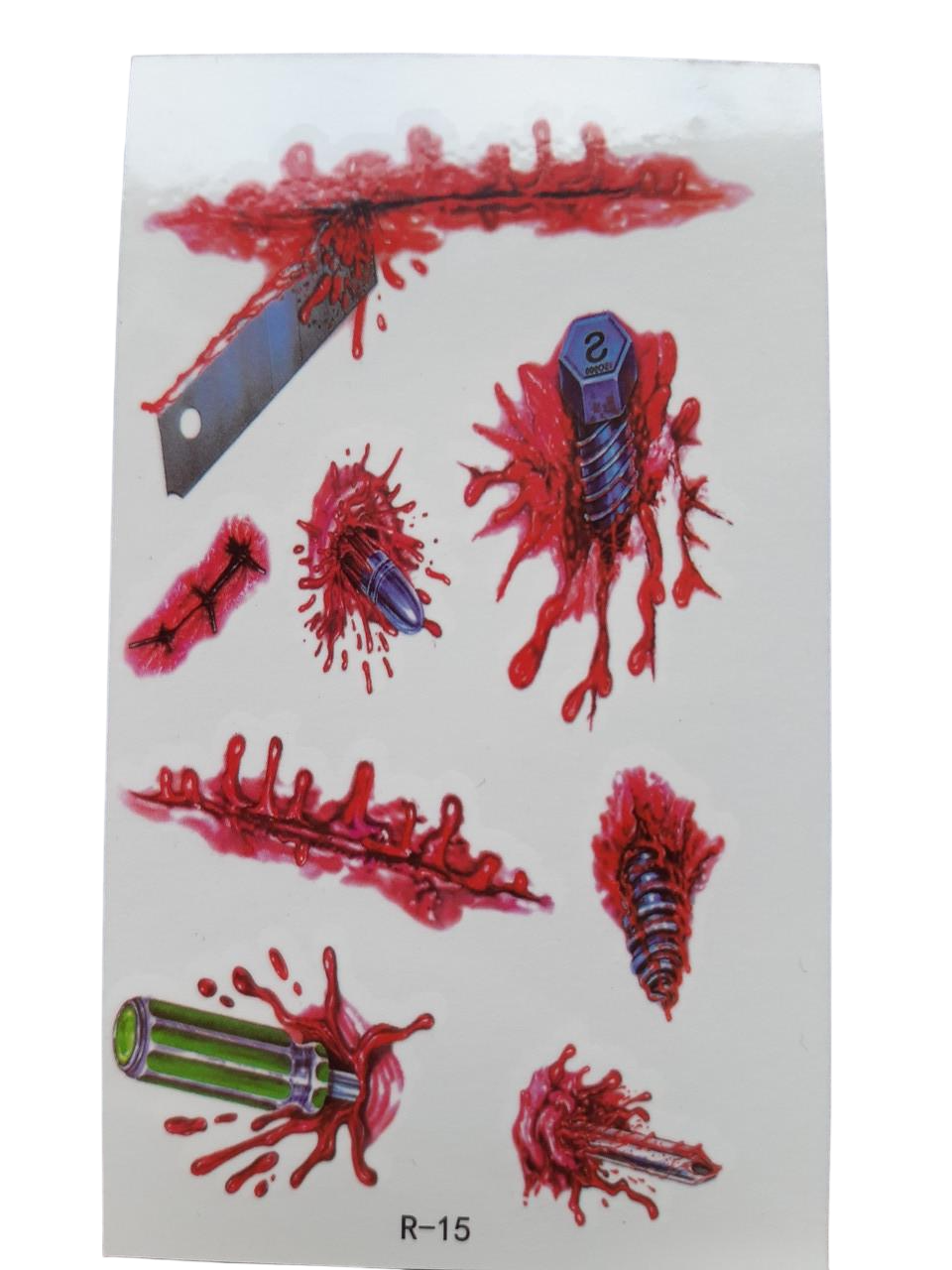 Татуировка временная для Halloween 10х6 см Разноцветный (R-15) Татуировка временная для Halloween 10х6 см Разноцветный (R-15)