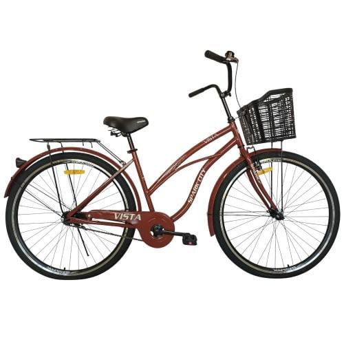 Велосипед Spark CITY VISTA колеса 28" стальная рама 18" с корзиной Темно-бордовый (000240018)