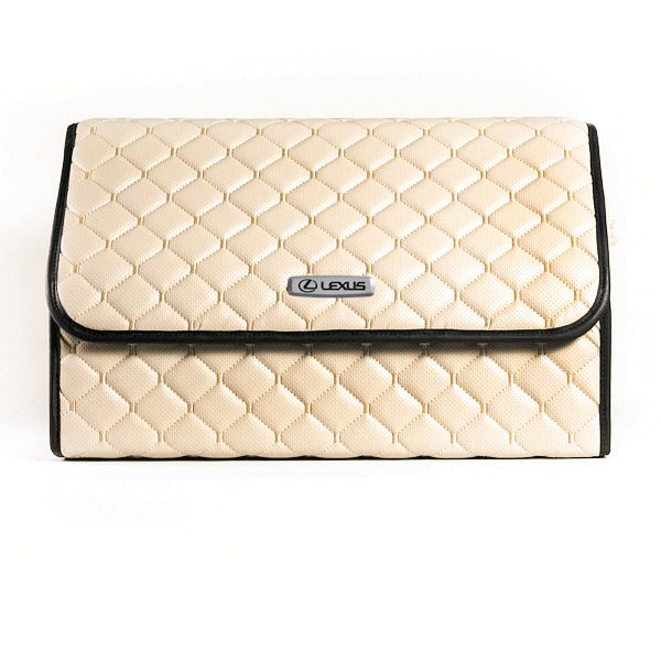 Сумка-органайзер с лого Lexus в багажник CarsBAG Экокожа 30x50x30 см Бежевый (acb-1036-6-30х50х30-5)