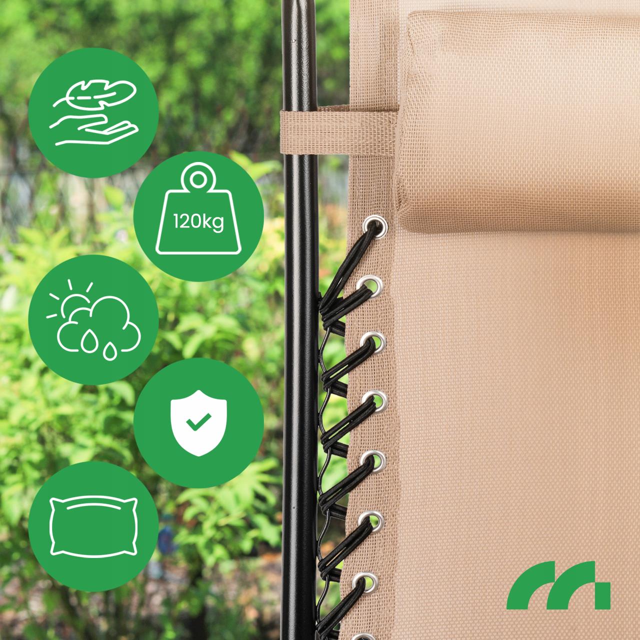 Шезлонг Maltec Sunwaal Paradise ZeroGravity 150 кг Бежевий (MLS_112656) - фото 10