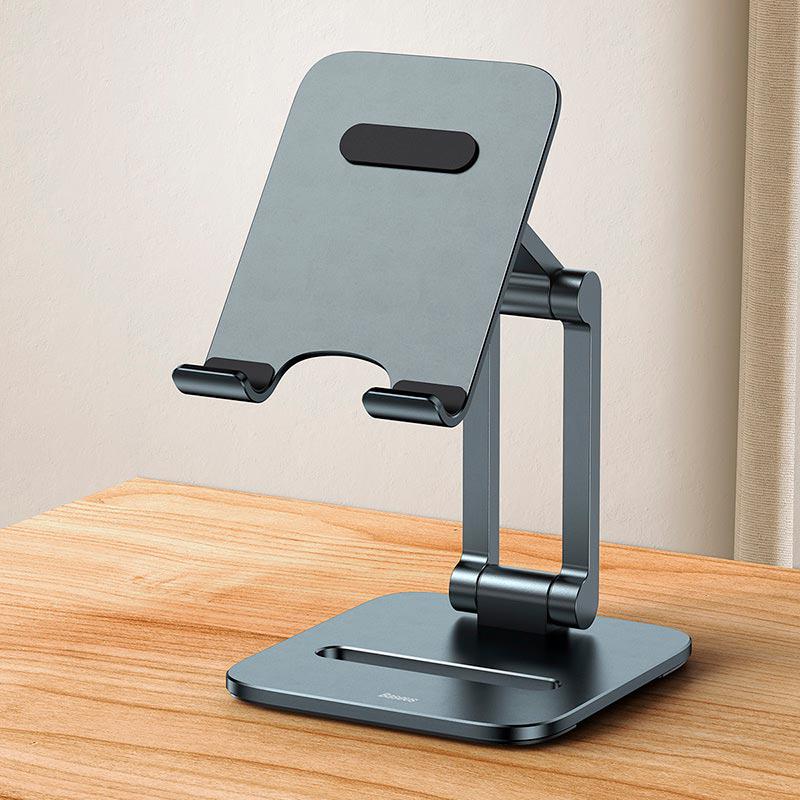 Держатель для телефона в авто BASEUS LUSZ000013 Desktop Biaxial Foldable Metal Stand (575675) - фото 6