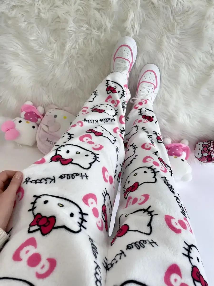 Штани піжамні жіночі з принтом Hello Kitty M (10290)