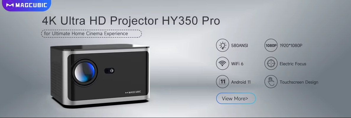 Проектор смарт Magcubic HY350 PRO 2/32GB 580ANSI 4K Full HD з автофокусом та пульт дистанційного керування - фото 5 Проектор смарт Magcubic HY350 PRO 2/32GB 580ANSI 4K Full HD з автофокусом та пульт дистанційного керування - фото 5