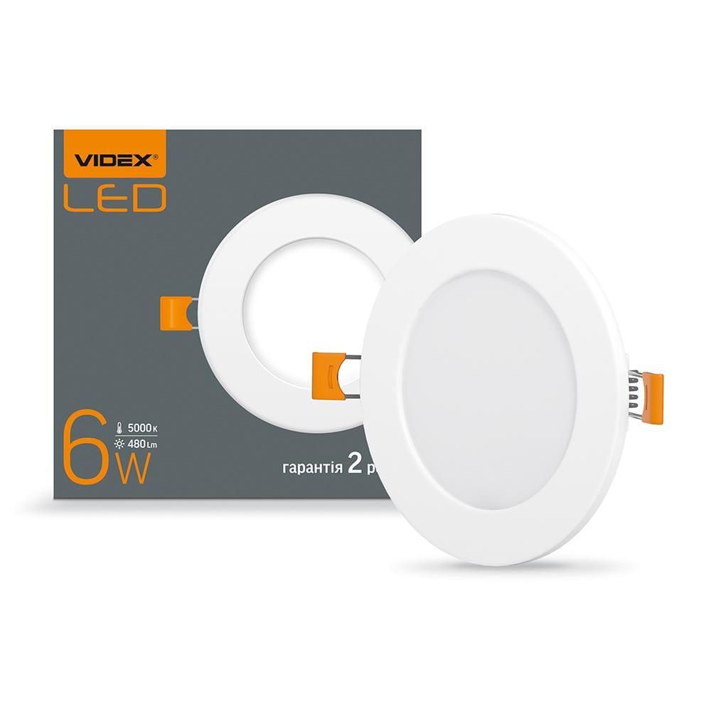 LED светильник VIDEX встроенный 6W VL-DLR-065 5000K круг (100197)