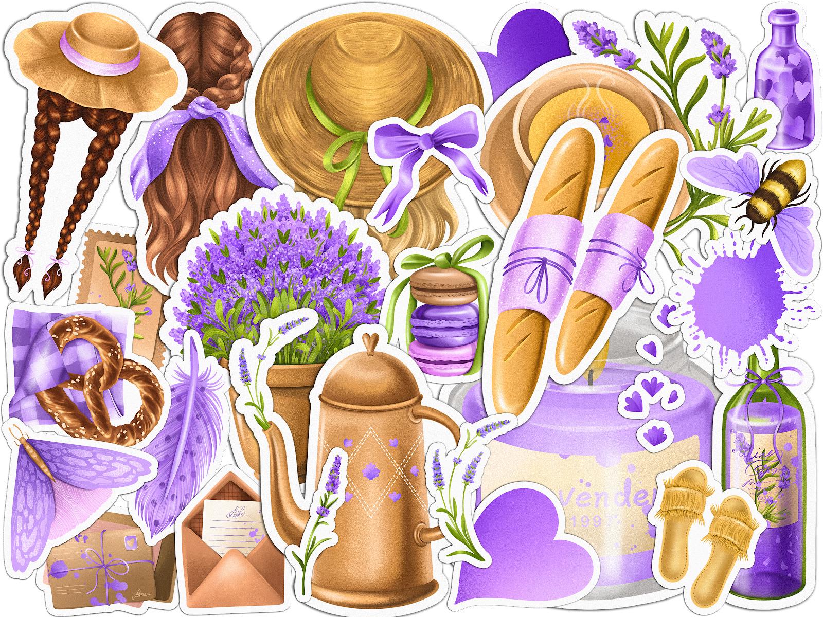 Набор стикеров Lex Altern Лаванда Блум виниловые 27 шт. - фото 2 Набор стикеров Lex Altern Лаванда Блум виниловые 27 шт. - фото 2