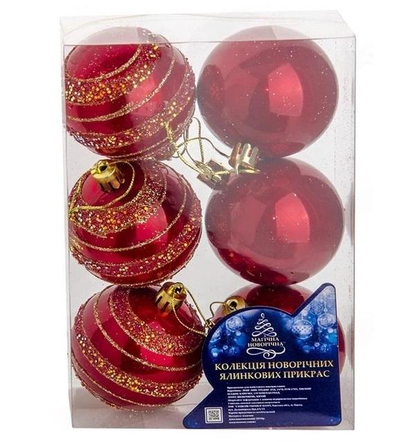 Шары новогодние МАГІЧНА-НОВОРІЧНА M47876 8 см 9 шт. (13379104)