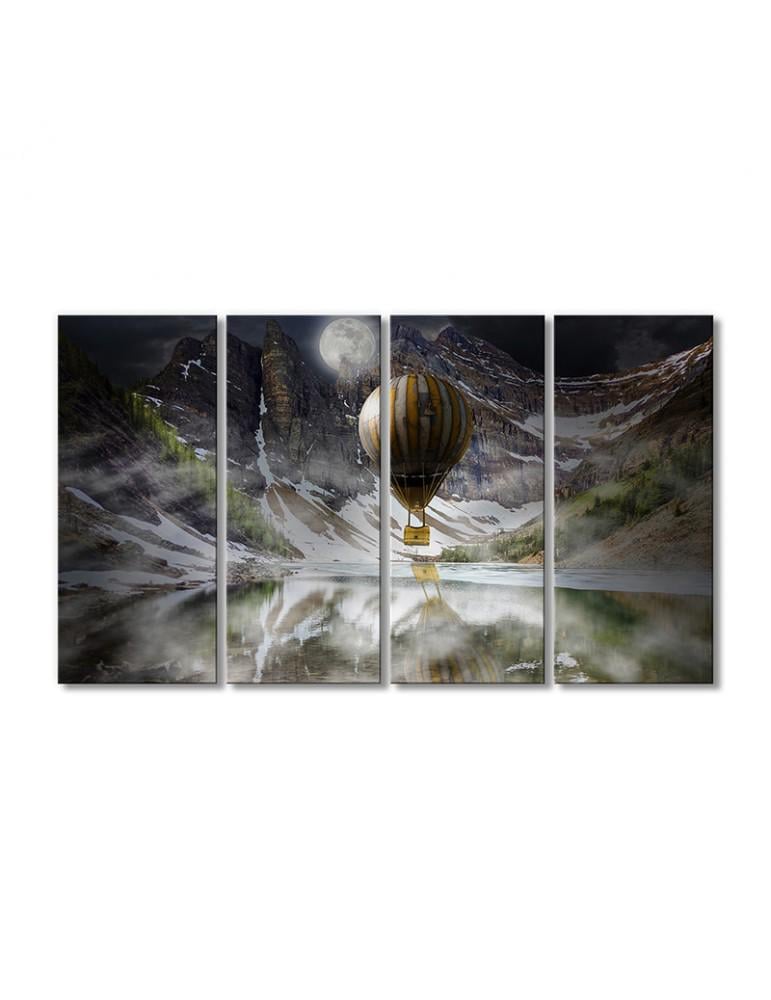Картина модульная Полет на воздушном шаре 4 модуля 70x105 см