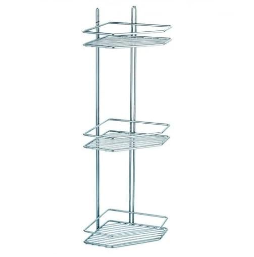 Полка угловая MOBILITY 3-х ярусная для ванной комнаты металлическая 57х20х20х27 см Металлик (26650306) - фото 3 Полка угловая MOBILITY 3-х ярусная для ванной комнаты металлическая 57х20х20х27 см Металлик (26650306) - фото 3