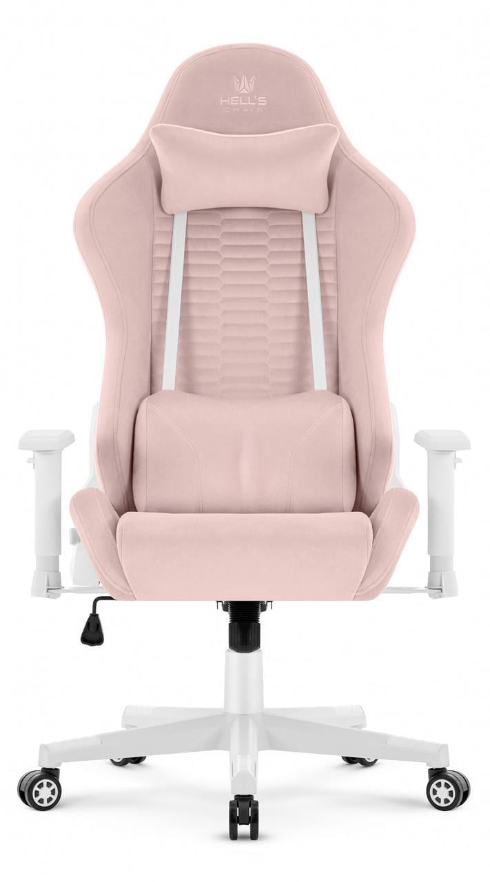 Компьютерное кресло Hell's HC-2000 Pink-White тканевое