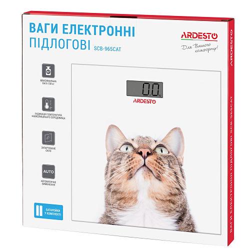 Весы напольные Ardesto SCB-965CAT CAT 2хААА стекло 150 кг (588532) - фото 6 Весы напольные Ardesto SCB-965CAT CAT 2хААА стекло 150 кг (588532) - фото 6