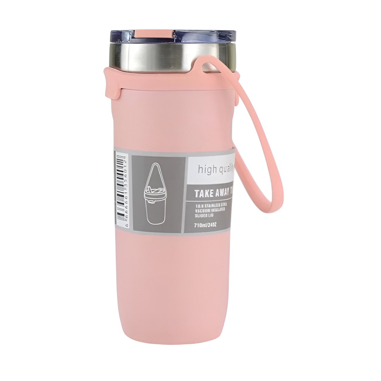 Термокружка с силиконовой ручкой Stenson MT-5347 500 мл Персиковый (26712566) - фото 1