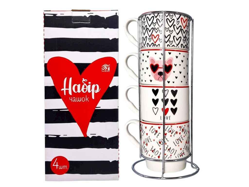 Сервиз для чая SNT Love на стойке 4 шт. 320 мл (021-04-21)
