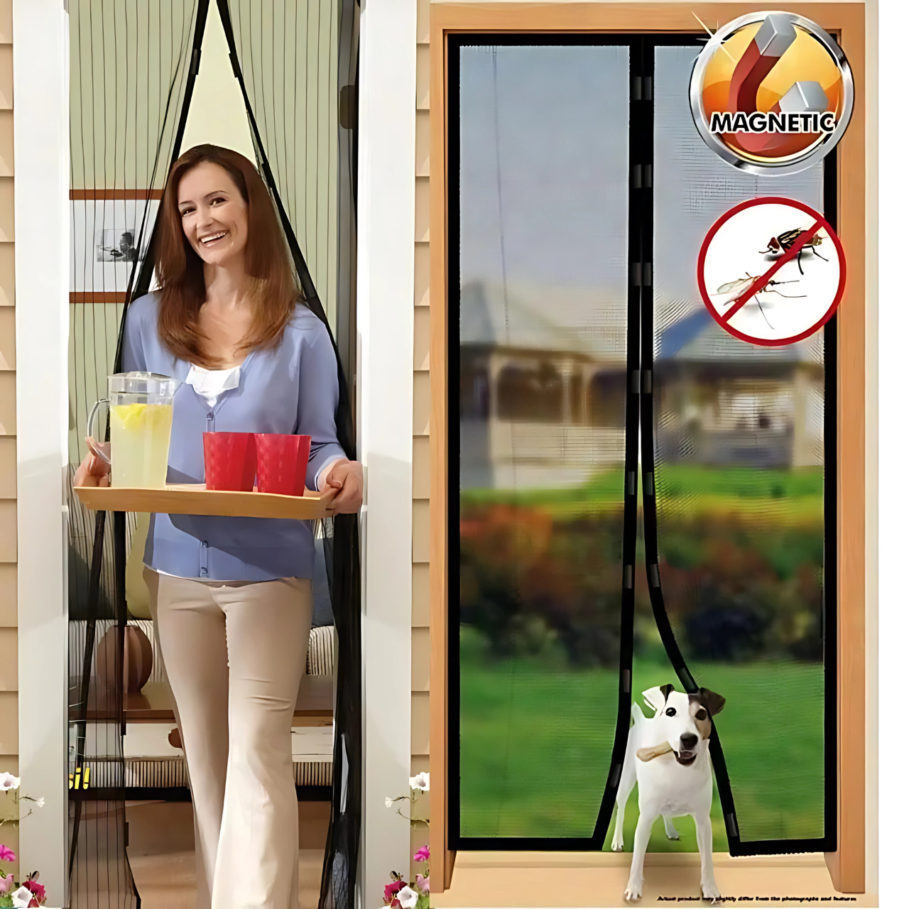 Штора антимоскітна Magic Mesh на магнітах для дверей 210х100 см Чорний (7399689941) - фото 12