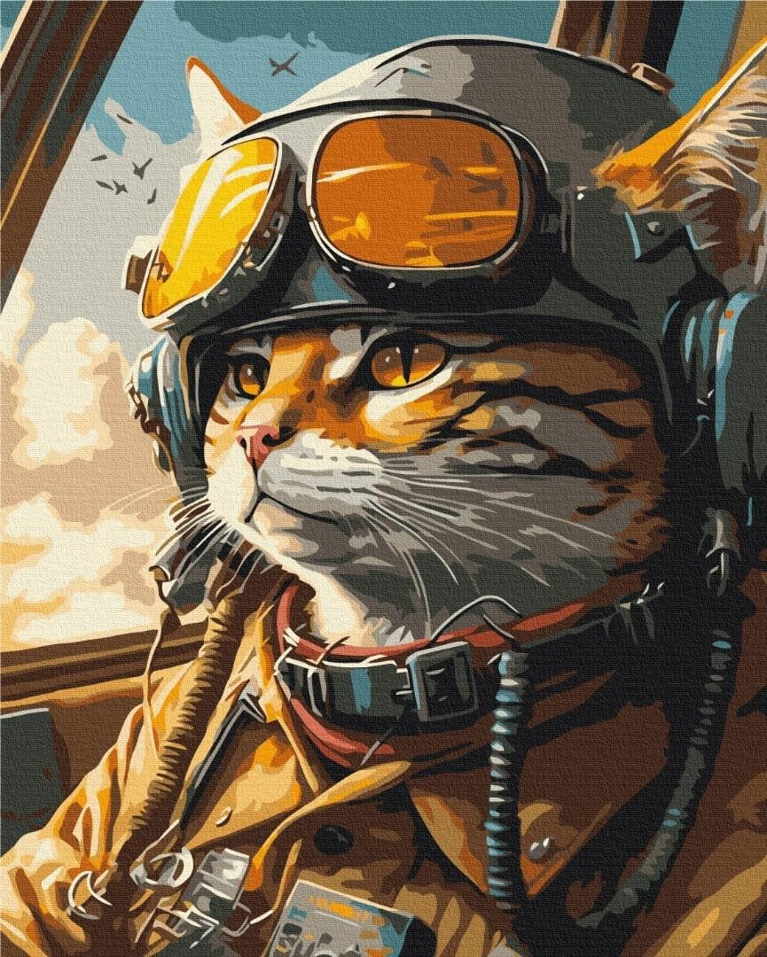 Картина по номерам BrushMe Котик защитник неба Марианна Пащук BS53792 холст на подрамнике 40х50 см (1940535401)