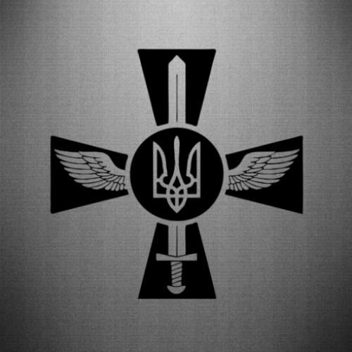 Наклейка Герб з мечем та крилами 50x49,5 см Чорний (21560941)