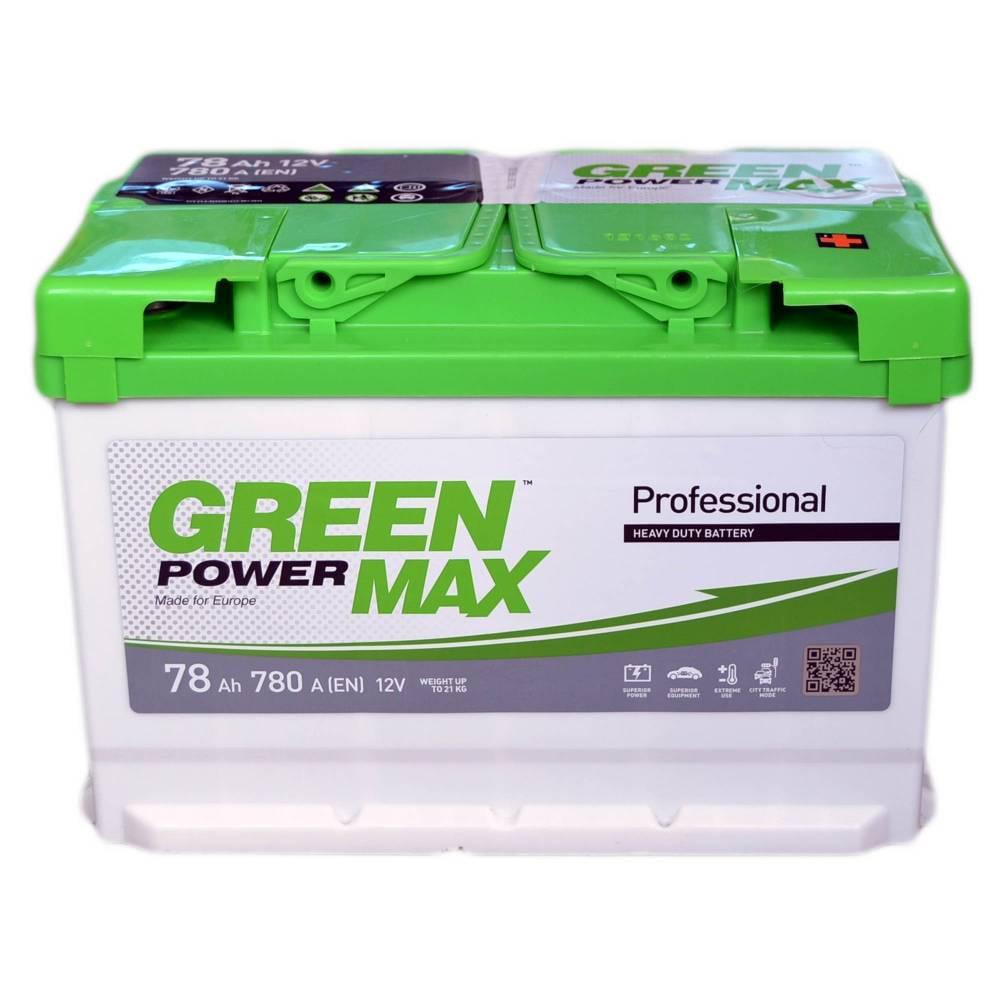 Аккумулятор автомобильный Green Power MAX 780 A EN 6СТ-78 Ah (24440)