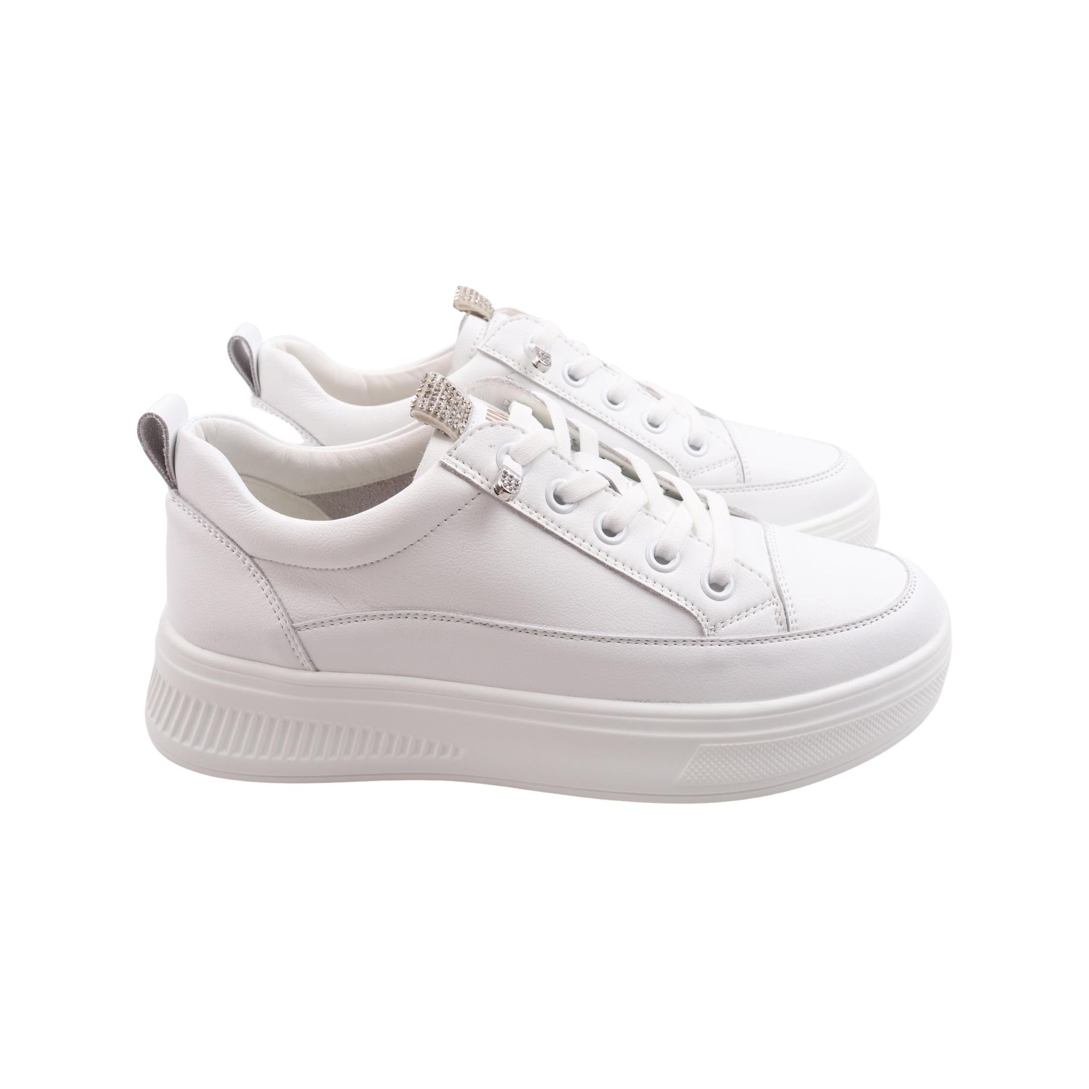 Кеды женские Farinni из кожи р. 39 Белый (406-23DTS)