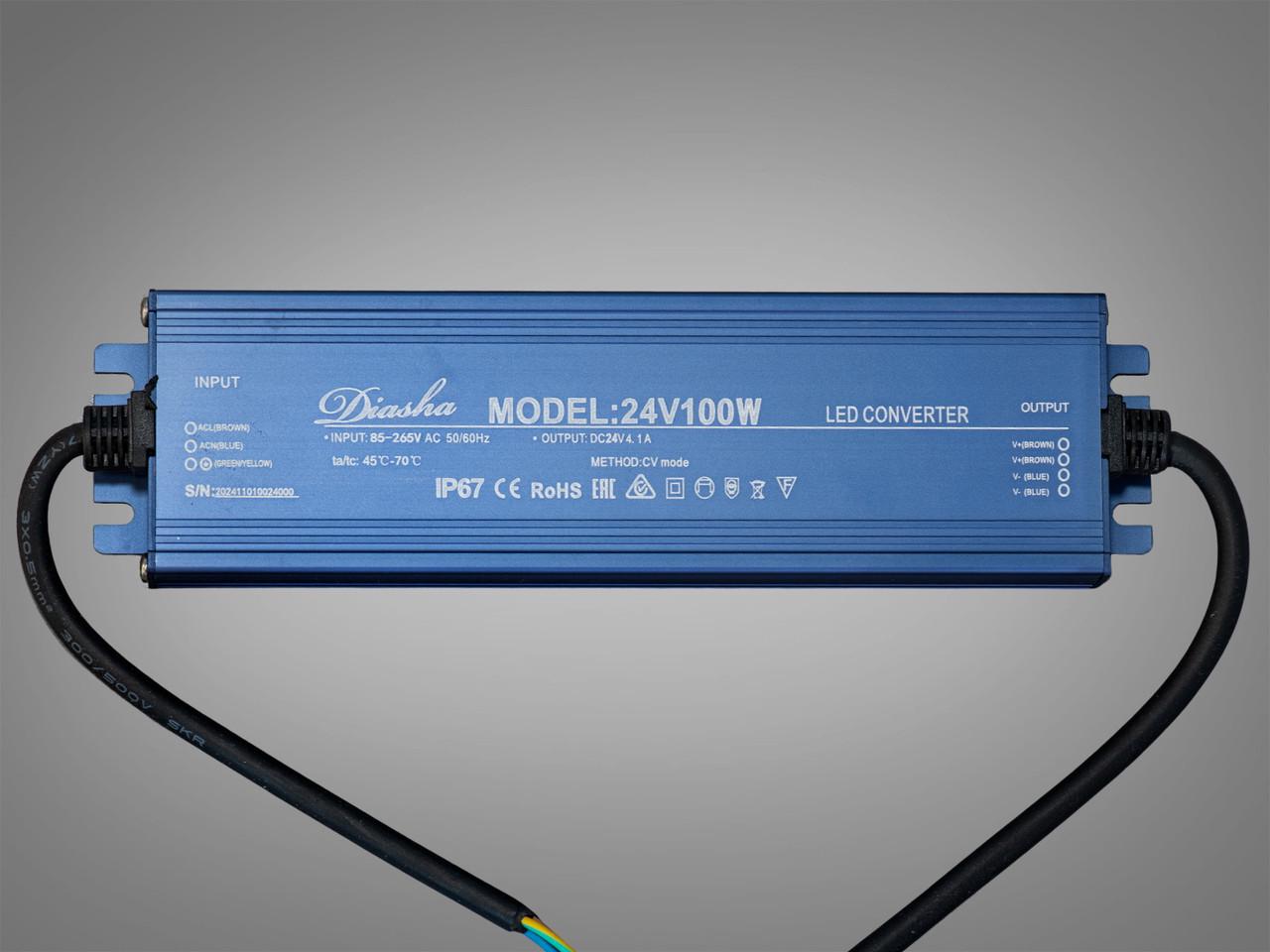 Блок живлення 24 В для підключення LED стрічки 100 Вт 4,17А (NP-24V-100W-IP67) - фото 2 Блок живлення 24 В для підключення LED стрічки 100 Вт 4,17А (NP-24V-100W-IP67) - фото 2