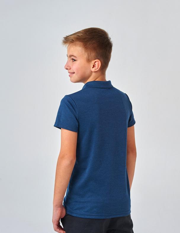 Поло для мальчика Smil Размер 158 см Синий меланж (114121) - фото 2