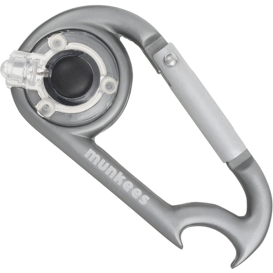 Брелок-фонарик Munkees 1089 Carabiner LED with Bottle Opener Grey